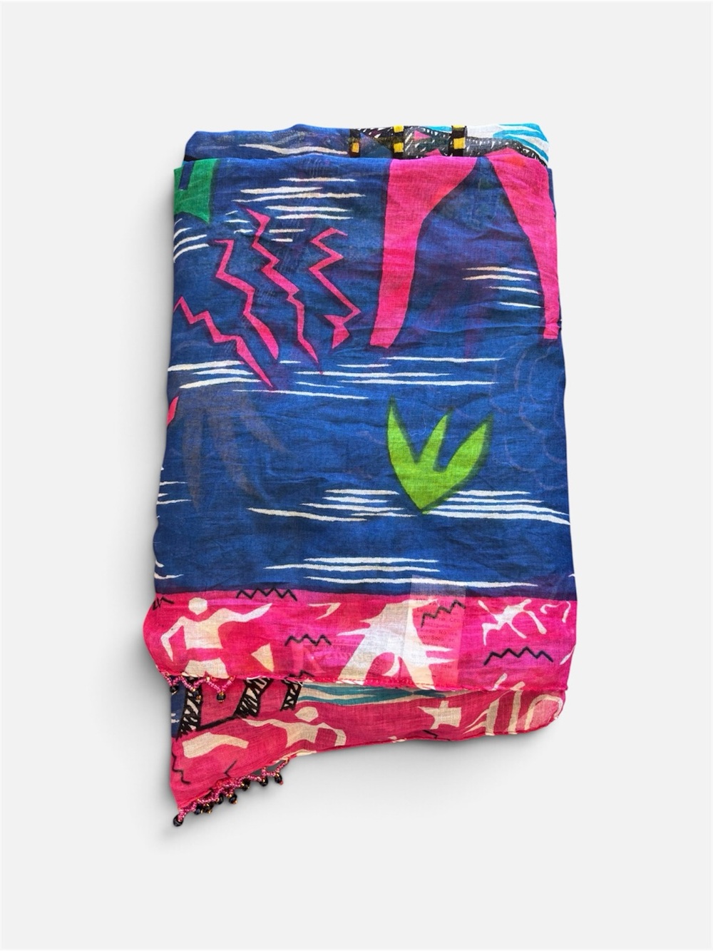 Jasmine by KVM Bright Colored Beach Scene Pareo NWOT 42 X 70